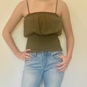 Express olive green spaghetti strap top